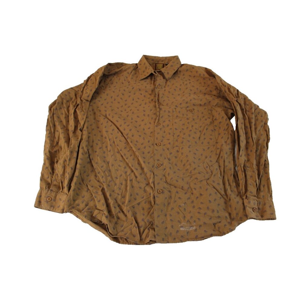 Shah Safari Mens L Paisley Button Down Shirt Vintage 90s Boho - SEE PHOTOS‎